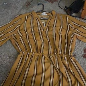 Yellow and navy dress